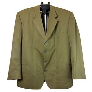 SoHo Collection Mens Blazer Olive Green 4-Button Single Breasted Jacket RN 62815